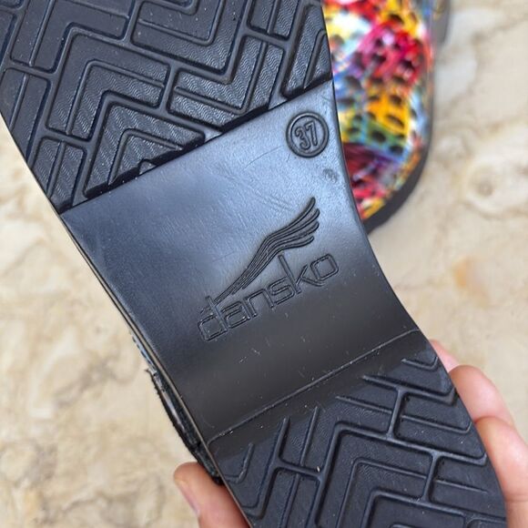 Dansko Professional Paint Storm Patent Leather Clogs Size 37 - Picture 12 of 12